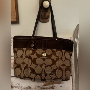 Coach Brown Signature Tote Bag